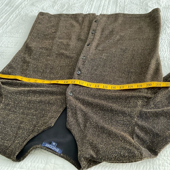 ENCORE, GOLD & BLACK METALLIC CARDIGAN/BLOUSE, SIZE: 1X - Picture 6 of 11